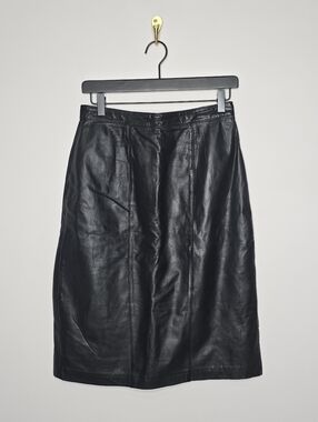 Vintage Lord & Taylor Leather Pencil Skirt Size 10